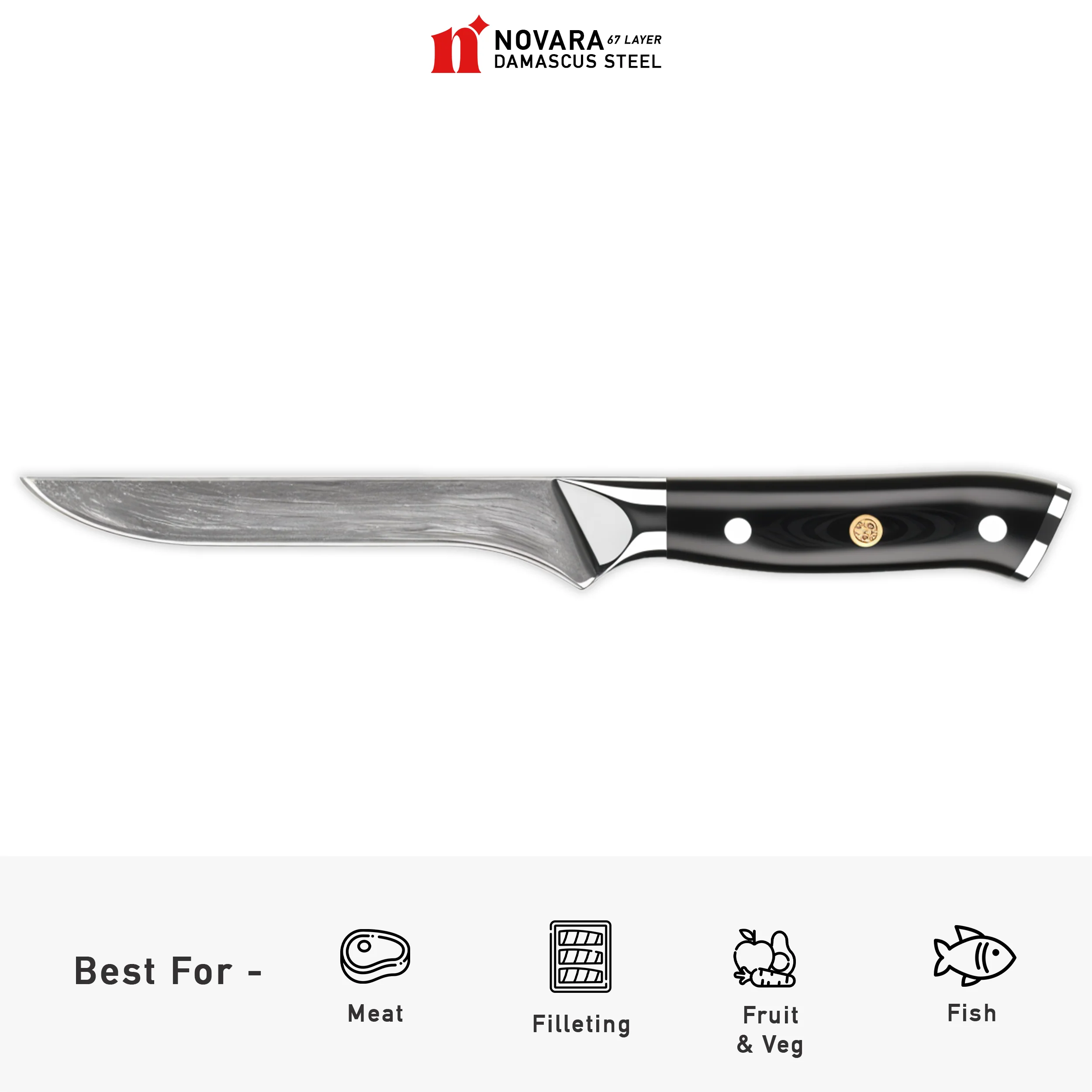 Novara Pro Black (プロブラック) - Damascus Steel Knives - Image 6